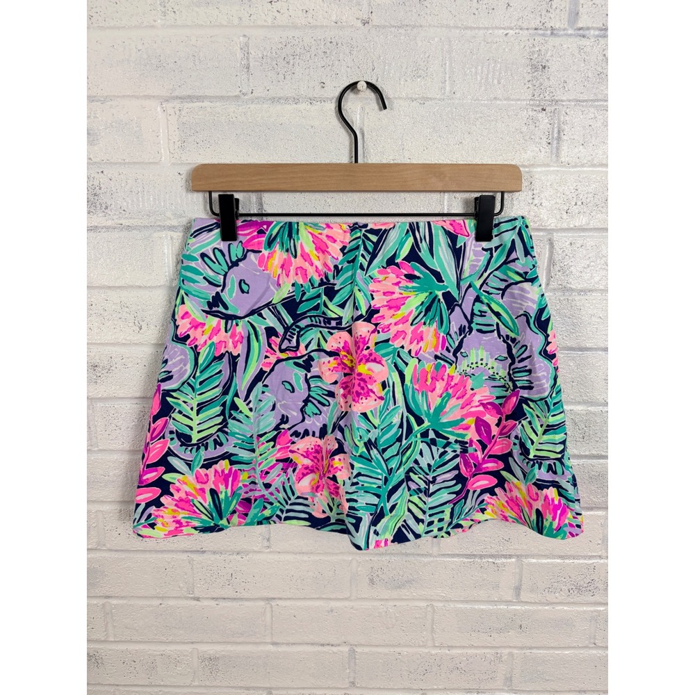 Lilly Pulitzer Madison Skort Womens M Purple Pink Floral Tropical Knit - Picture 2 of 10